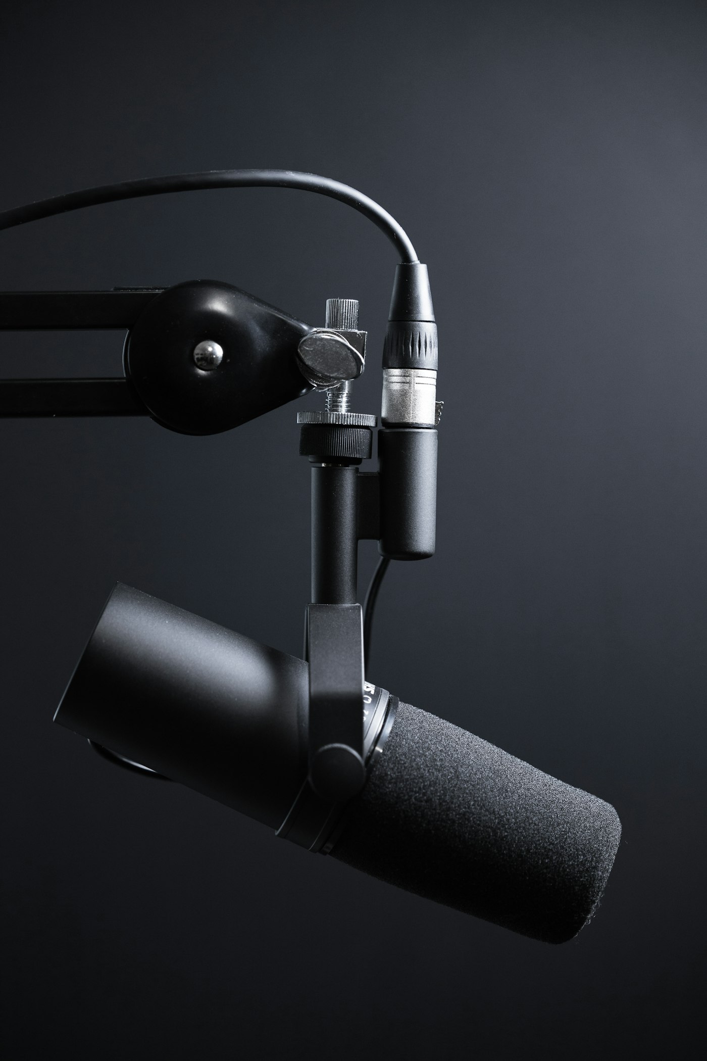 Micro de studio en session d'enregistrement